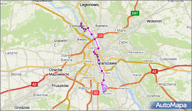 Rozkład jazdy autobusu 503 na przystanku Teligi 01. ZTM Warszawa na mapie Targeo