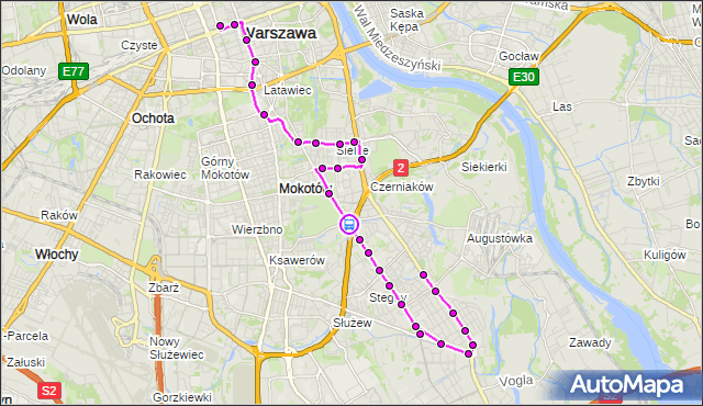 Rozkład jazdy autobusu N31 na przystanku Tor Stegny 02. ZTM Warszawa na mapie Targeo