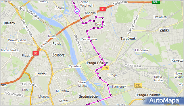 Rozkład jazdy autobusu N64 na przystanku Chłodnia 02. ZTM Warszawa na mapie Targeo