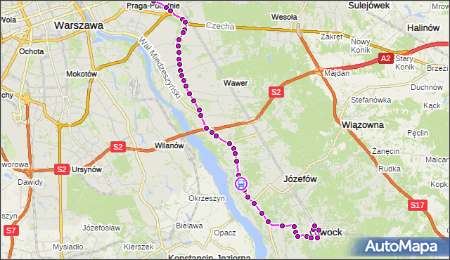 Rozkład jazdy autobusu 702 na przystanku Nowa Wieś 01. ZTM Warszawa na mapie Targeo