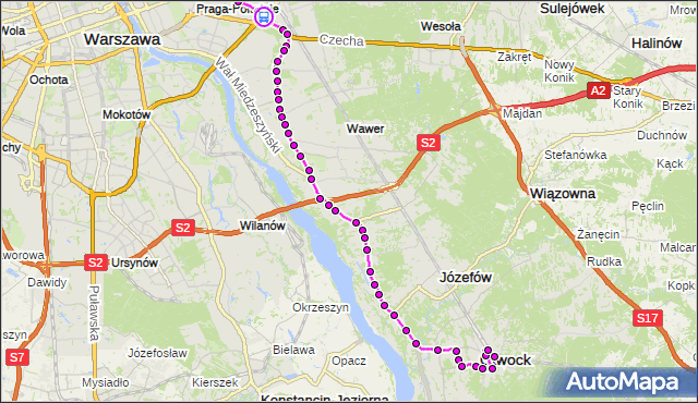 Rozkład jazdy autobusu 702 na przystanku Płowiecka 06. ZTM Warszawa na mapie Targeo