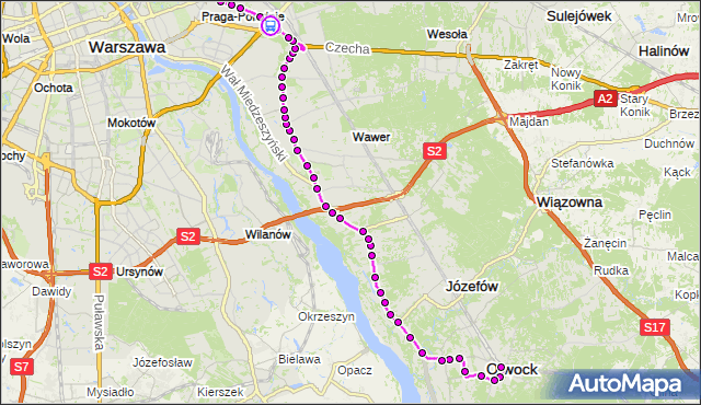 Rozkład jazdy autobusu 702 na przystanku Płowiecka 01. ZTM Warszawa na mapie Targeo