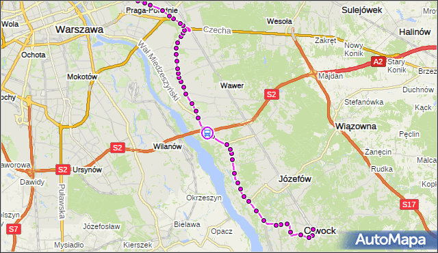 Rozkład jazdy autobusu 702 na przystanku Podbiałowa 02. ZTM Warszawa na mapie Targeo