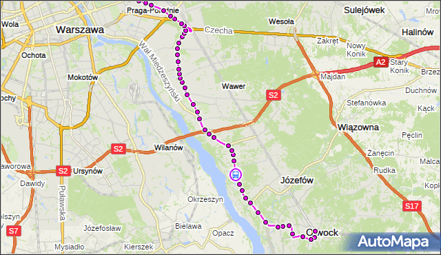 Rozkład jazdy autobusu 702 na przystanku Podleśna 02. ZTM Warszawa na mapie Targeo