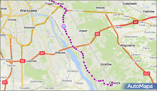 Rozkład jazdy autobusu 702 na przystanku Zerzeń 02. ZTM Warszawa na mapie Targeo
