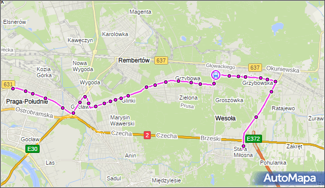 Rozkład jazdy autobusu 173 na przystanku Armii Krajowej 02. ZTM Warszawa na mapie Targeo