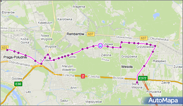 Rozkład jazdy autobusu 173 na przystanku Grzybowa 02. ZTM Warszawa na mapie Targeo