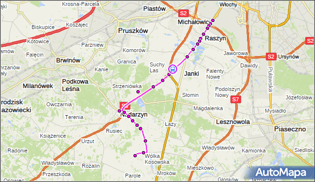 Rozkład jazdy autobusu 703 na przystanku Janki Małe 02. ZTM Warszawa na mapie Targeo