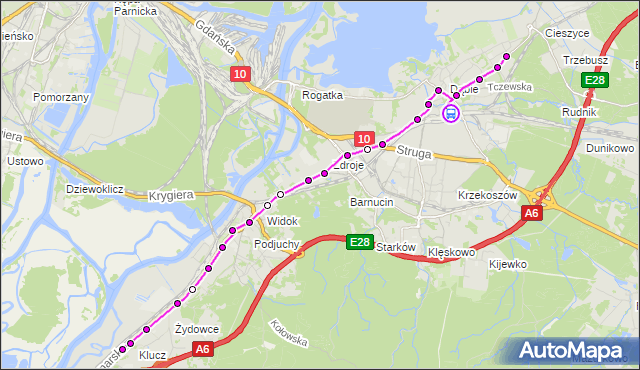 Rozkład jazdy autobusu 64 na przystanku SKM Dąbie (Stacyjna) 11. ZDiTM Szczecin na mapie Targeo