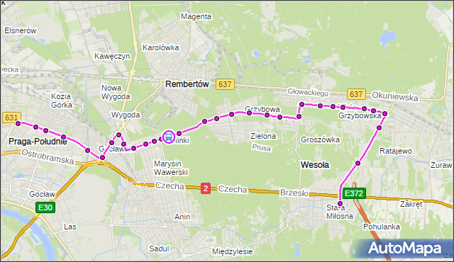 Rozkład jazdy autobusu 173 na przystanku Spółdzielnia Noma 02. ZTM Warszawa na mapie Targeo