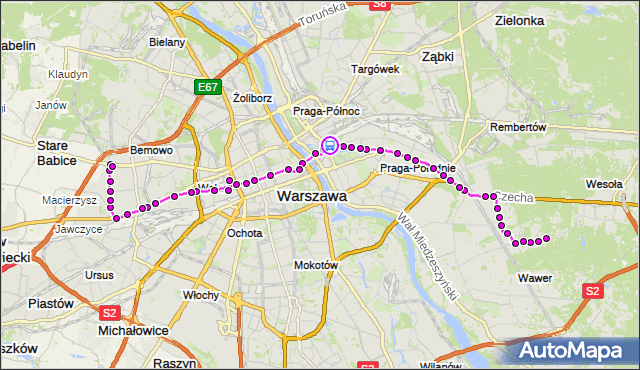 Rozkład jazdy autobusu 125 na przystanku al.Zieleniecka 09. ZTM Warszawa na mapie Targeo