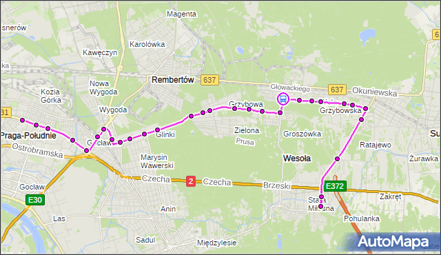Rozkład jazdy autobusu 173 na przystanku Armii Krajowej 01. ZTM Warszawa na mapie Targeo