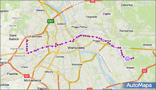 Rozkład jazdy autobusu 125 na przystanku Bursztynowa-Szpital 01. ZTM Warszawa na mapie Targeo