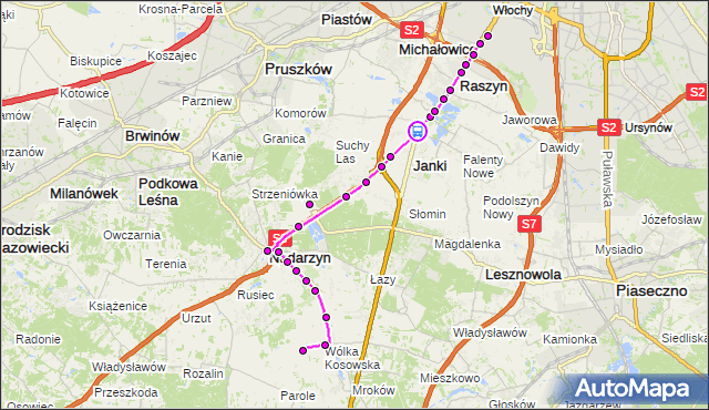 Rozkład jazdy autobusu 703 na przystanku Janki 01. ZTM Warszawa na mapie Targeo