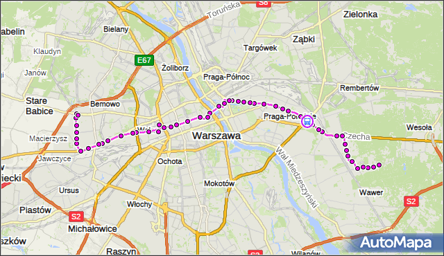 Rozkład jazdy autobusu 125 na przystanku Płowiecka 01. ZTM Warszawa na mapie Targeo