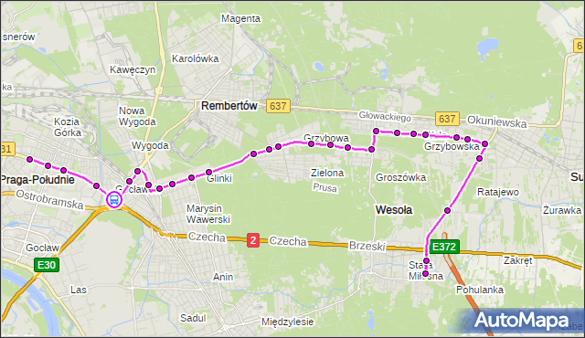 Rozkład jazdy autobusu 173 na przystanku Płowiecka 01. ZTM Warszawa na mapie Targeo
