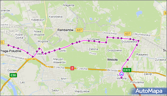 Rozkład jazdy autobusu 173 na przystanku Stara Miłosna (Ułańska) 01. ZTM Warszawa na mapie Targeo
