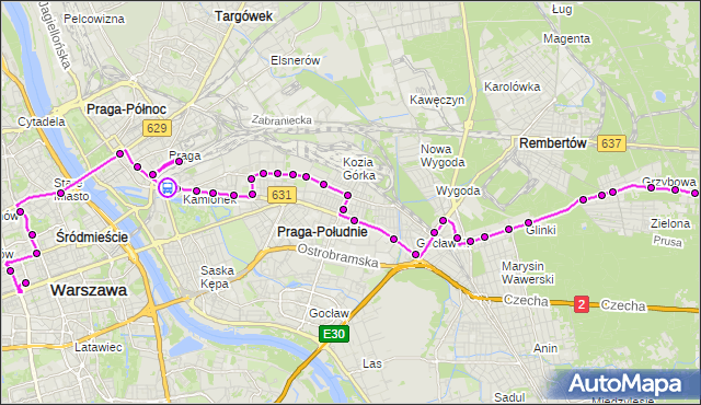 Rozkład jazdy autobusu N71 na przystanku al.Zieleniecka 03. ZTM Warszawa na mapie Targeo