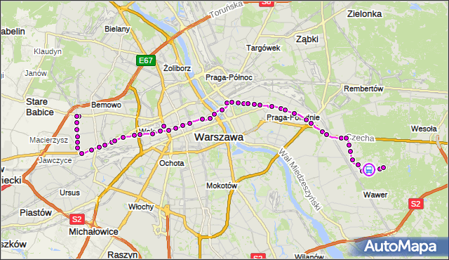Rozkład jazdy autobusu 125 na przystanku Bursztynowa-Szpital 02. ZTM Warszawa na mapie Targeo