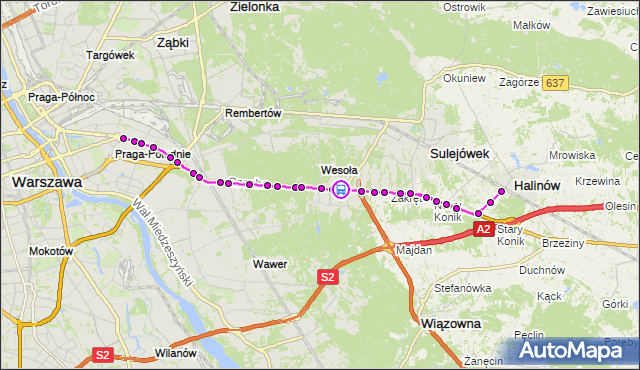 Rozkład jazdy autobusu 704 na przystanku Nizinna 02. ZTM Warszawa na mapie Targeo