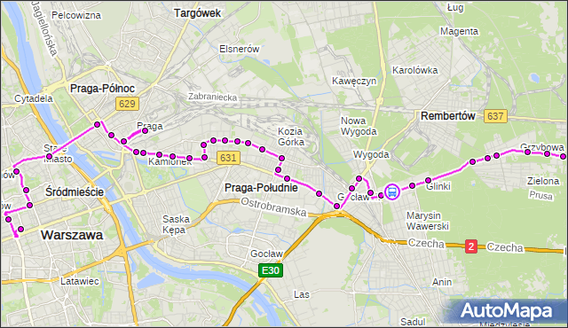 Rozkład jazdy autobusu N71 na przystanku Potockich 01. ZTM Warszawa na mapie Targeo