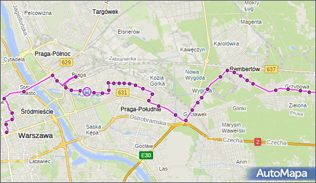 Rozkład jazdy autobusu N71 na przystanku Bliska 02. ZTM Warszawa na mapie Targeo