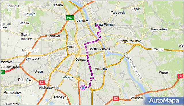 Rozkład jazdy autobusu 174 na przystanku Bokserska 05. ZTM Warszawa na mapie Targeo