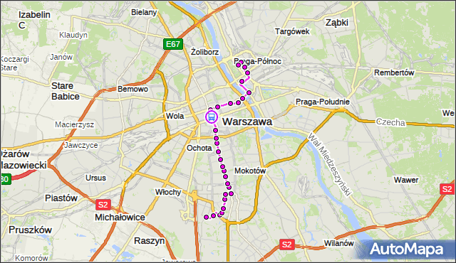Rozkład jazdy autobusu 174 na przystanku Dw.Centralny 04. ZTM Warszawa na mapie Targeo