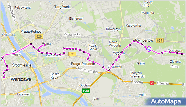 Rozkład jazdy autobusu N71 na przystanku Instruktorska 02. ZTM Warszawa na mapie Targeo