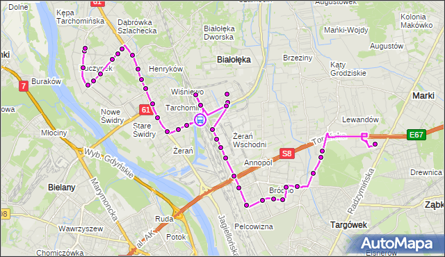 Rozkład jazdy autobusu 126 na przystanku PKP Żerań 05. ZTM Warszawa na mapie Targeo