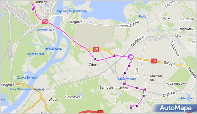 Rozkład jazdy autobusu 65 na przystanku Struga Zajezdnia nż 11. ZDiTM Szczecin na mapie Targeo