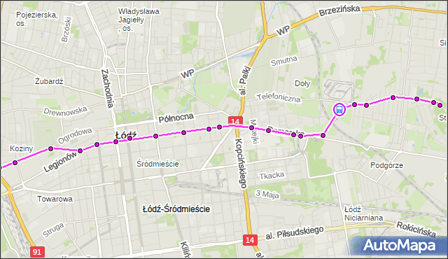 Rozkład jazdy tramwaju 15 na przystanku Telefoniczna Zajezdnia. MPKLodz na mapie Targeo