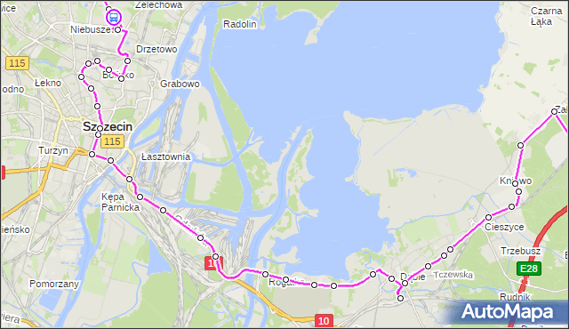 Rozkład jazdy autobusu 522 na przystanku Bandurskiego 12. ZDiTM Szczecin na mapie Targeo