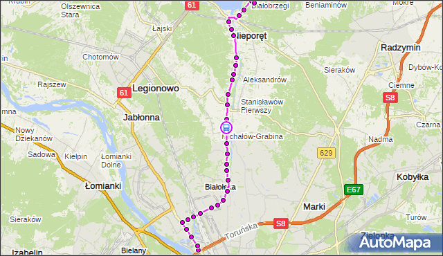 Rozkład jazdy autobusu 705 na przystanku Grabina 02. ZTM Warszawa na mapie Targeo