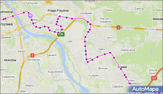 Rozkład jazdy autobusu N72 na przystanku Walecznych 01. ZTM Warszawa na mapie Targeo