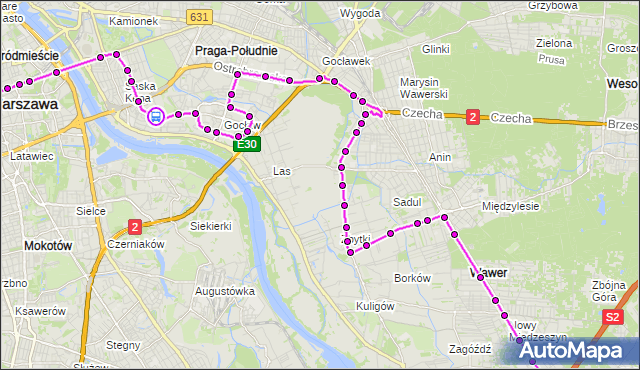 Rozkład jazdy autobusu N72 na przystanku Afrykańska 02. ZTM Warszawa na mapie Targeo
