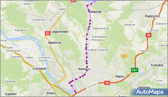 Rozkład jazdy autobusu 705 na przystanku al.Wojska Polskiego 01. ZTM Warszawa na mapie Targeo