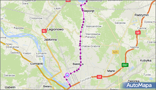 Rozkład jazdy autobusu 705 na przystanku Cementownia 01. ZTM Warszawa na mapie Targeo