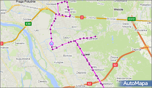 Rozkład jazdy autobusu 305 na przystanku Kombajnistów 02. ZTM Warszawa na mapie Targeo