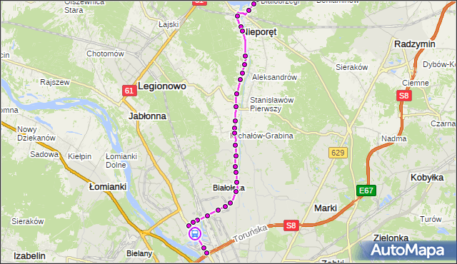 Rozkład jazdy autobusu 705 na przystanku Konwaliowa 01. ZTM Warszawa na mapie Targeo