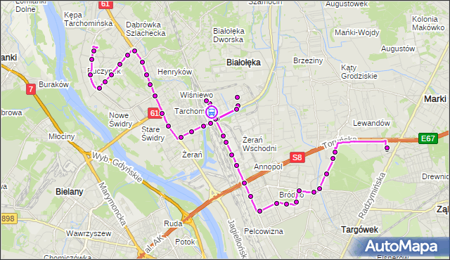 Rozkład jazdy autobusu 126 na przystanku os.Marywilska 01. ZTM Warszawa na mapie Targeo