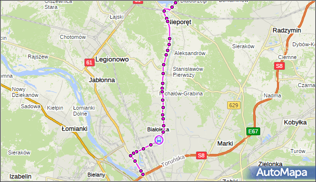 Rozkład jazdy autobusu 705 na przystanku Zakłady Zbożowe 01. ZTM Warszawa na mapie Targeo