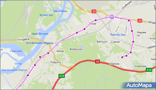 Rozkład jazdy autobusu 66 na przystanku Bagienna 21. ZDiTM Szczecin na mapie Targeo