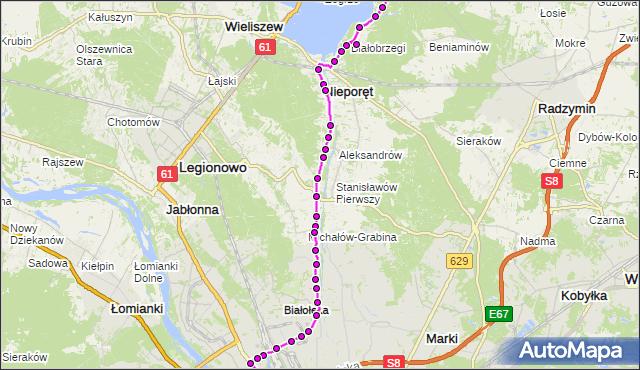 Rozkład jazdy autobusu 705 na przystanku Główna 01. ZTM Warszawa na mapie Targeo