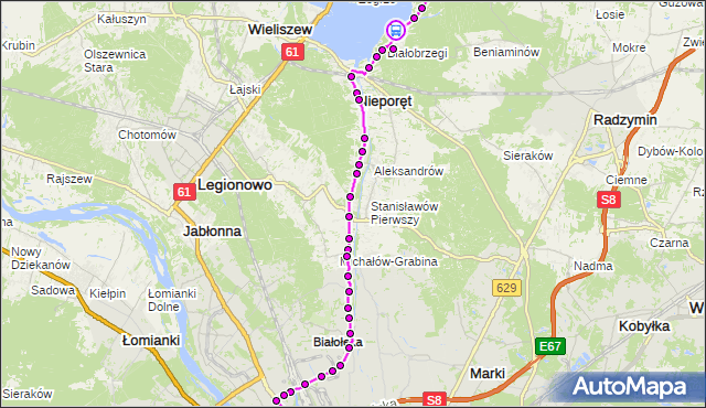 Rozkład jazdy autobusu 705 na przystanku Kąpielowa 01. ZTM Warszawa na mapie Targeo