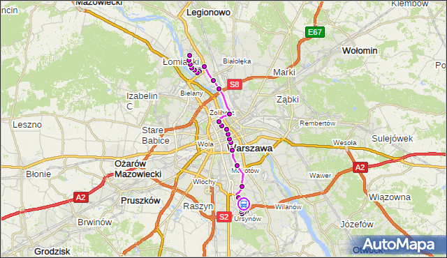 Rozkład jazdy autobusu 503 na przystanku Teligi 02. ZTM Warszawa na mapie Targeo