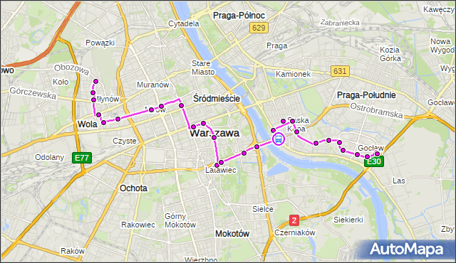 Rozkład jazdy autobusu 151 na przystanku Wał Miedzeszyński 02. ZTM Warszawa na mapie Targeo