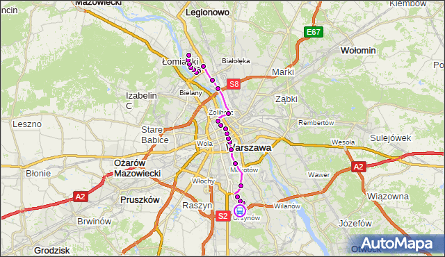 Rozkład jazdy autobusu 503 na przystanku Warchałowskiego 02. ZTM Warszawa na mapie Targeo