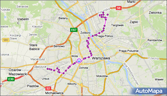 Rozkład jazdy autobusu 127 na przystanku Białobrzeska 01. ZTM Warszawa na mapie Targeo