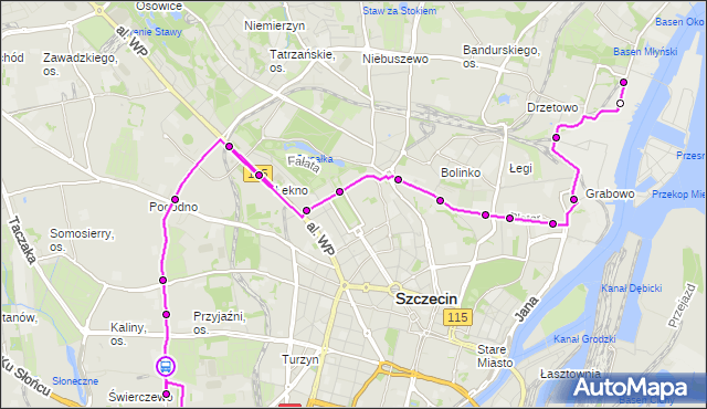 Rozkład jazdy autobusu 67 na przystanku Ogrody „Santocka” nż 12. ZDiTM Szczecin na mapie Targeo